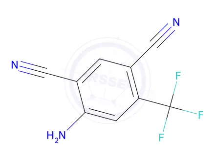 Chemical structure of 4-amino-6-(trifluoromethyl)benzene-1,3-dicarbonitrile