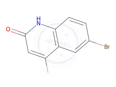 Chemical structure of 6-Bromo-4-chloroquinolin-2(1H)-one