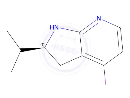 Chemical structure of (S)-4-iodo-2-isopropyl-2,3-dihydro-1H-pyrrolo[2,3-b]pyridine