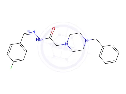 Chemical structure of 2-(4-Benzylpiperazin-1-yl)-N'-(4-chlorobenzylidene)acetohydrazide
