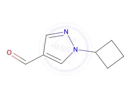 Chemical structure of 1-cyclobutyl-1H-pyrazole-4-carbaldehyde