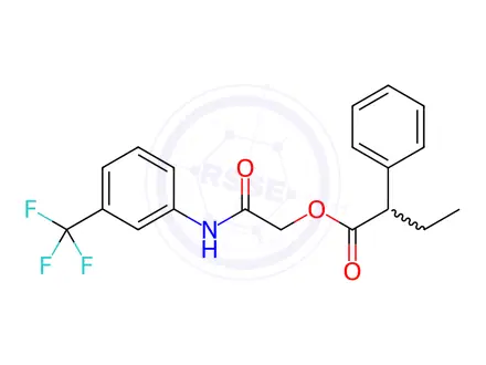 Chemical structure of 2-Oxo-2-((3-(trifluoromethyl)phenyl)amino)ethyl 2-phenylbutanoate