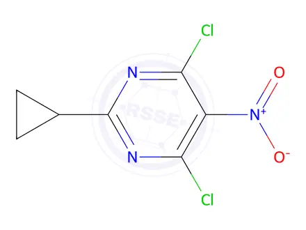 Chemical structure of 4,6-Dichloro-2-cyclopropyl-5-nitropyrimidine