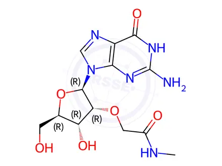 Chemical structure of Guanosine, 2'-O-[2-(methylamino)-2-oxoethyl]-