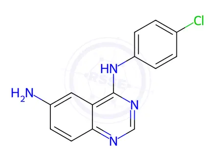 Chemical structure of N4-(4-Chlorophenyl)quinazoline-4,6-diamine