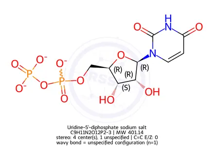 Chemical structure of Uridine-5'-diphosphate sodium salt