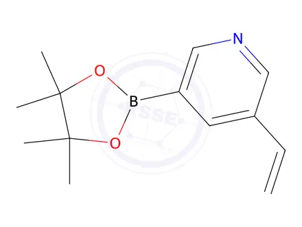 Chemical structure of 3-(4,4,5,5-Tetramethyl-1,3,2-dioxaborolan-2-yl)-5-vinylpyridine
