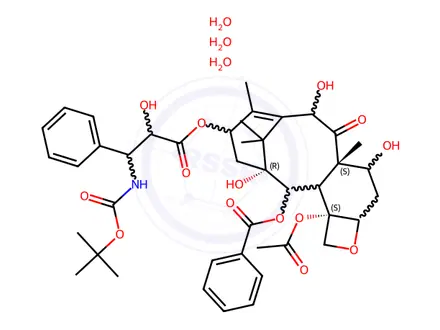 Chemical structure of Docetaxel Trihydrate