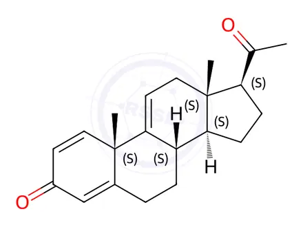 Chemical structure of (8S,10S,13S,14S,17S)-17-acetyl-10,13-dimethyl-6,7,8,10,12,13,14,15,16,17-decahydro-3H-cyclopenta[a]phenanthren-3-one