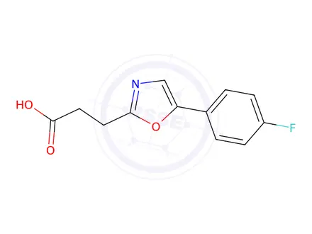 Chemical structure of 3-[5-(4-Fluorophenyl)-1,3-oxazol-2-yl]propanoic Acid