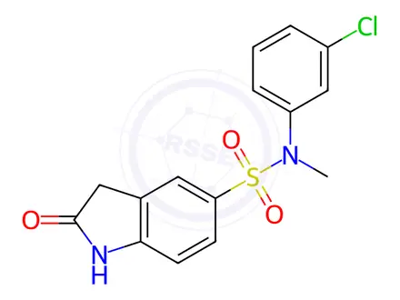 Chemical structure of N-(3-chlorophenyl)-N-methyl-2-oxoindoline-5-sulfonamide
