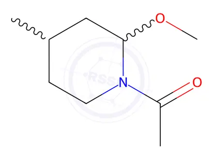 Chemical structure of Piperidine, 1-acetyl-2-methoxy-4-methyl-(9CI)