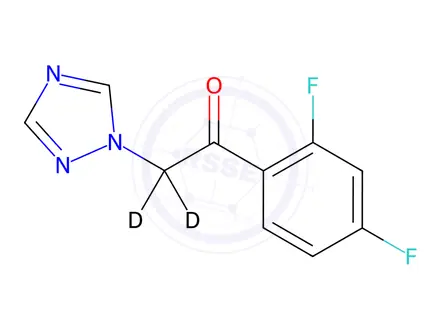 Chemical structure of 2,4-Difluoro-α-(1H-1,2,4-triazolyl)acetophenone-d2