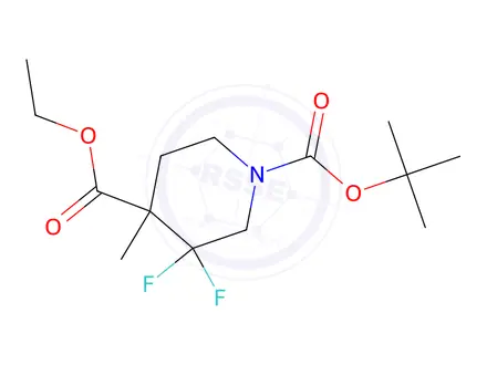 Chemical structure of 1-Tert-Butyl 4-Ethyl 3,3-Difluoro-4-Methylpiperidine-1,4-Dicarboxylate