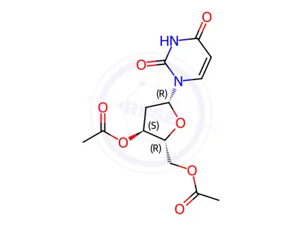 Chemical structure of 3',5'-Di-O-acetyl-2'-deoxyuridine