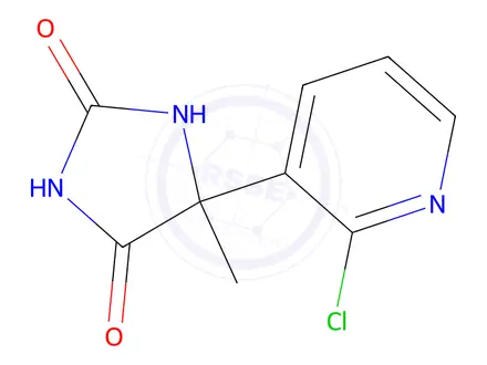 Chemical structure of 5-(2-chloropyridin-3-yl)-5-methylimidazolidine-2,4-dione