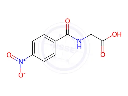 Chemical structure of 4-Nitrohippuric Acid