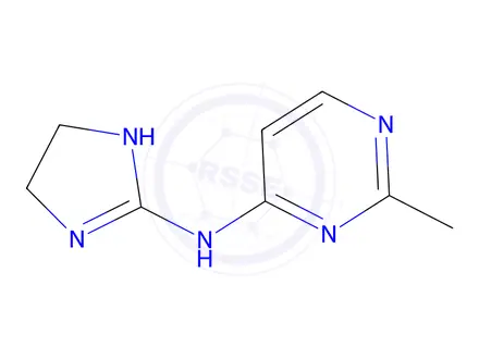 Chemical structure of N-(4,5-Dihydro-1H-imidazol-2-yl)-2-methylpyrimidin-4-amine