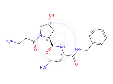 Chemical structure of β-Alanyl-hydroxyprolyl-diaminobutyric acid bismuth complex