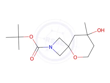 Chemical structure of Tert-butyl 8-hydroxy-8-methyl-5-oxa-2-azaspiro[3.5]Nonane-2-carboxylate
