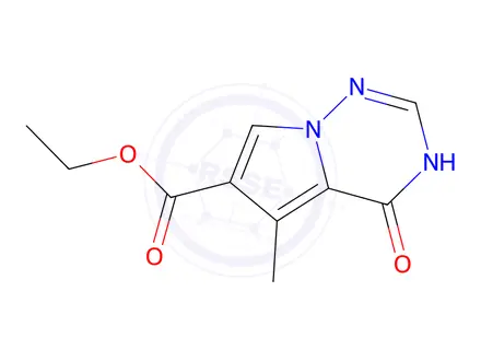 Chemical structure of ethyl 5-methyl-4-oxo-3,4-dihydropyrrolo[2,1-f][1,2,4]triazine-6-carboxylate