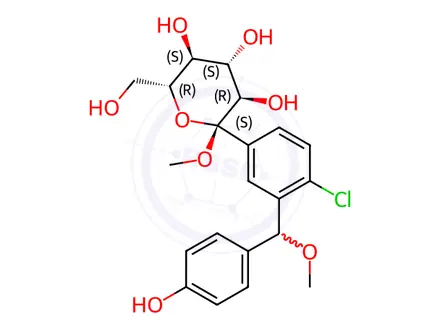 Chemical structure of Empagliflozin Dimethoxy Impurity