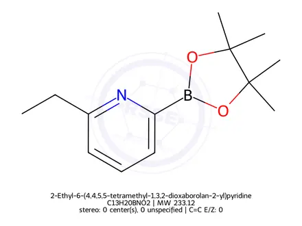 Chemical structure of 2-Ethyl-6-(4,4,5,5-tetramethyl-1,3,2-dioxaborolan-2-yl)pyridine