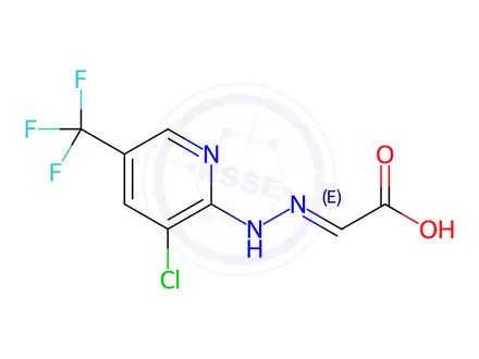 Chemical structure of 2-{2-[3-chloro-5-(trifluoromethyl)-2-pyridinyl]hydrazono}acetic acid