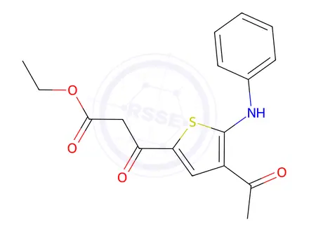 Chemical structure of ethyl 3-(4-acetyl-5-(phenylamino)thiophen-2-yl)-3-oxopropanoate
