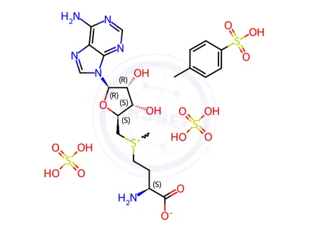 Chemical structure of S-adenosylmethionine p-toluenesulfonate sulfate