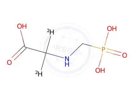 Chemical structure of N-Phosphonomethylglycine-2,2-d2
