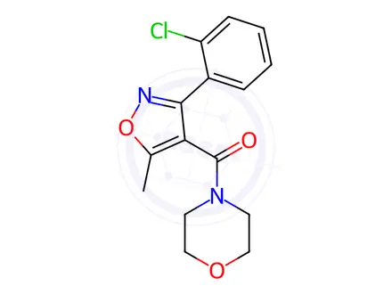 Chemical structure of [3-(2-chlorophenyl)-5-methyl-4-isoxazolyl](morpholino)methanone