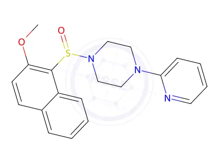Chemical structure of 1-[(2-Methoxynaphthalen-1-yl)sulfinyl]-4-(pyridin-2-yl)piperazine