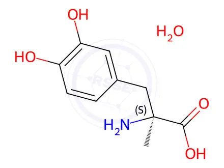 Chemical structure of L-a-Methyl DOPA Hydrate