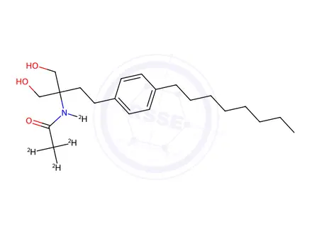 Chemical structure of N-(1,1-Bis(hydroxymethyl)-3-(4-octylphenyl)propyl)acetamide-d4