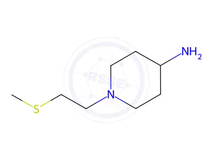 Chemical structure of 1-[2-(Methylthio)ethyl]piperidin-4-amine Dihydrochloride