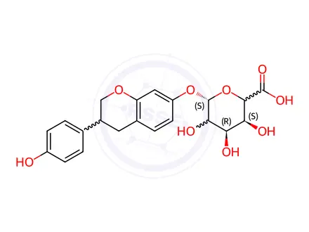 Chemical structure of (S)-Equol 7-Beta-D-Glucuronide Sodium