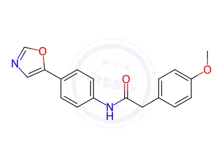 Chemical structure of 4-​Methoxy-​N-​[4-​(5-​oxazolyl)​phenyl]​benzeneacetamide