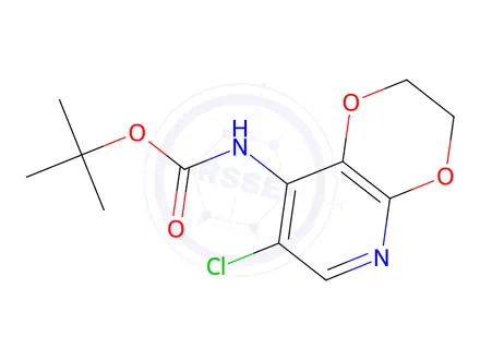 Chemical structure of tert-Butyl (7-chloro-2,3-dihydro-[1,4]dioxino[2,3-b]pyridin-8-yl)carbamate