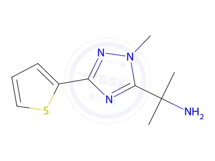 Chemical structure of 2-(1-Methyl-3-(thiophen-2-yl)-1h-1,2,4-triazol-5-yl)propan-2-amine