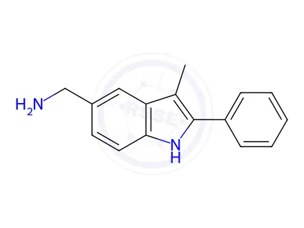 Chemical structure of (3-Methyl-2-phenyl-1H-indol-5-yl)methanamine