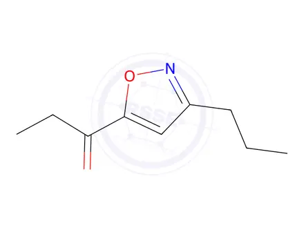 Chemical structure of 1-Propanone,1-(3-propyl-5-isoxazolyl)-(9CI)