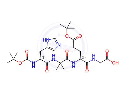 Chemical structure of ((S)-5-(tert-Butoxy)-2-(2-((S)-2-((tert-butoxycarbonyl)amino)-3-(1H-imidazol-4-yl)propanamido)-2-methylpropanamido)-5-oxopentanoyl)glycine
