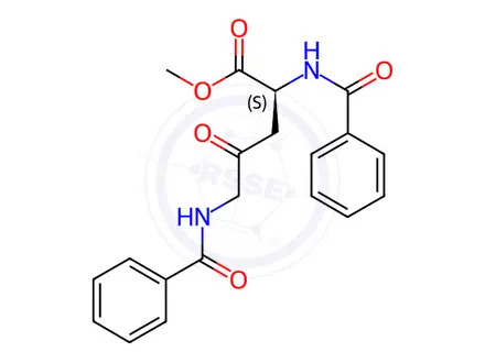 Chemical structure of N2,N5-Dibenzoyl-4-oxo-L-ornithine Methyl Ester