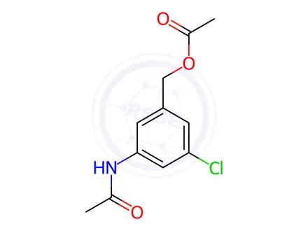 Chemical structure of 3-ACETAMIDO-5-CHLOROBENZYL ACETATE