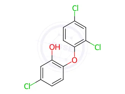 Chemical structure of Triclosan