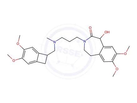 Chemical structure of 3-(3-(((3,4-dimethoxybicyclo[4.2.0]octa-1,3,5-trien-7-yl)methyl)(methyl)amino)propyl)-1-hydroxy-7,8-dimethoxy-1,3,4,5-tetrahydro-2H-benzo[d]azepine-2-one
