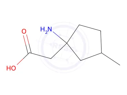 Chemical structure of 2-(1-Amino-3-methylcyclopentyl)acetic acid
