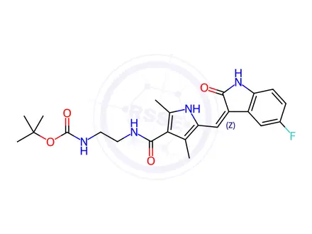 Chemical structure of N-Boc-N,N-didesethyl Sunitinib