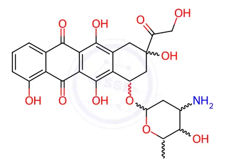 Chemical structure of Desmethyl doxorubicin